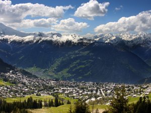 details of skiing resort, Swiss Alps, Verbier, Switzerland